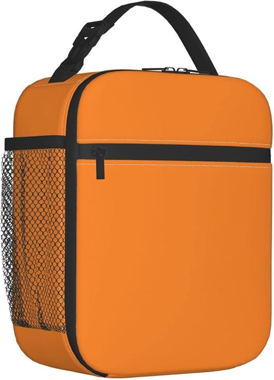 Reusable Orange Lunch Box for Adult Women Men Insulated Orange Lunch Bag for Teens Picnic Boating Beach Fishing Work