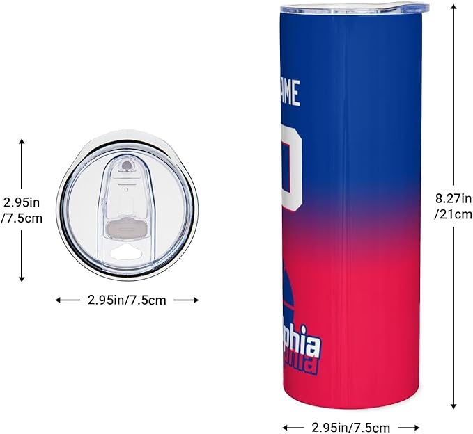 Custom Tumblers Stainless Steel Cup Personalized Basketball Insulation Travel Mug Add Your Name Number 20 oz Fans Gift for Men Women