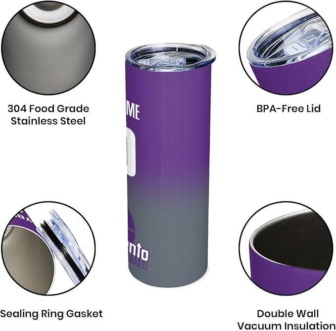 Custom Tumblers Stainless Steel Cup Personalized Basketball Insulation Travel Mug Add Your Name Number 20 oz Fans Gift for Men Women