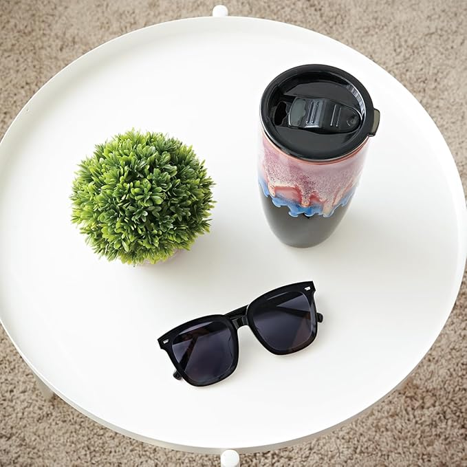 Bosmarlin Ceramic Travel Coffee Mug with Lid, 21 oz, Portable Coffee Cup for Car Cup Holder, Microwave and Dishwasher Safe, Reactive Glaze