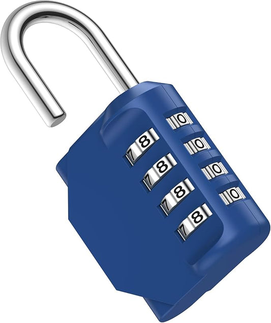 Puroma Combination Lock 4 Digit Waterproof Locker Locks Secure Outdoor Padlock for Gym Lockers, Toolboxes, Gates, Fences, Storage, Sports Locker, Cabinets (Blue)