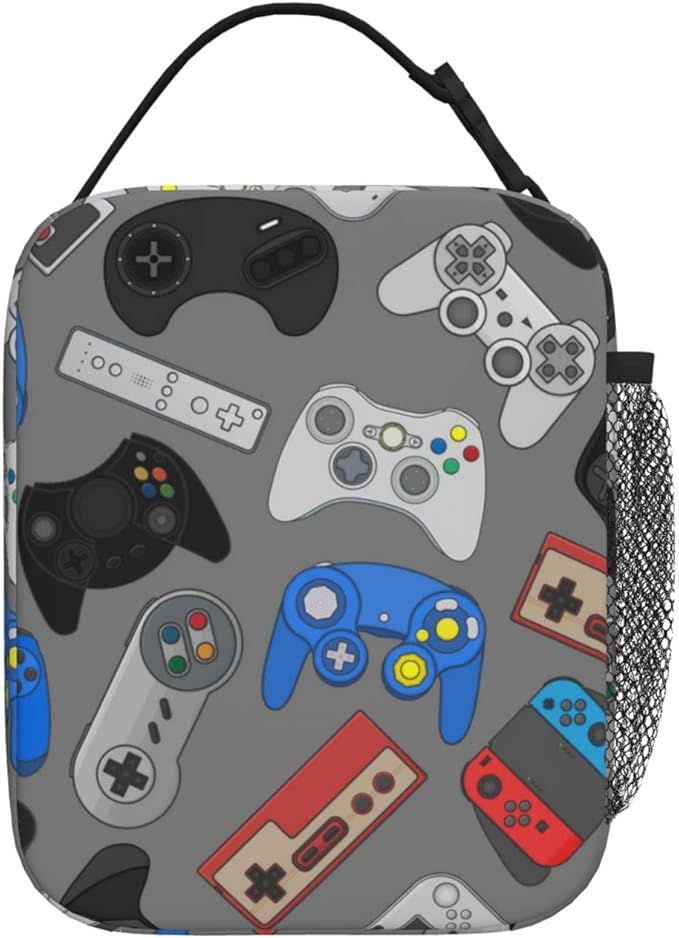 Video Game Controller Insulated Lunch Box Bag Portable Lunch Tote For Women Men And Kids