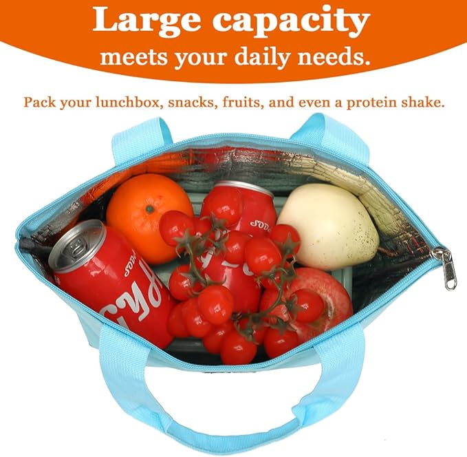 XQXA Lunch Bag Reusable Insulated Cooler Water Resistant Lunch Box Adult Tote Lunch Bag for Women/Men Work Picnic Beach or Travel