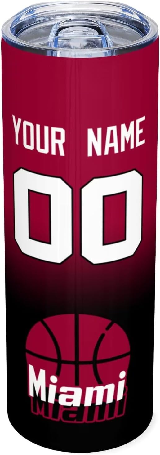 Custom Tumblers Stainless Steel Cup Personalized Basketball Insulation Travel Mug Add Your Name Number 20 oz Fans Gift for Men Women