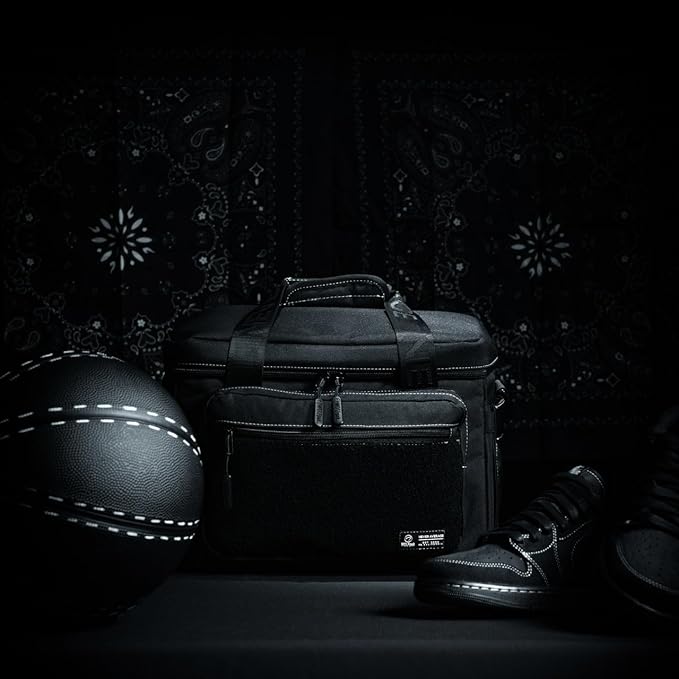 WOLFpak 20L Mini Tactical Lunch Box Cooler Bag - Water-Resistant 1000D Fabric, Insulated, Multiple Pockets, MOLLE & Patch Panel, Ideal for Work, Gym, Hiking (Black Phantom)