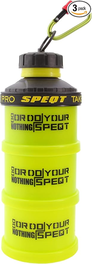 Protein Powder Stackable Container,with Carabiner&Carrying Lanyard,Twist Lock Supplement Storage,Portable Protein Powder Container To Go for Pre/Post Workout,Fitness,Travel,Gym