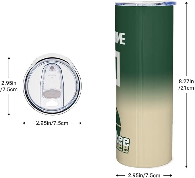 Custom Tumblers Stainless Steel Cup Personalized Basketball Insulation Travel Mug Add Your Name Number 20 oz Fans Gift for Men Women