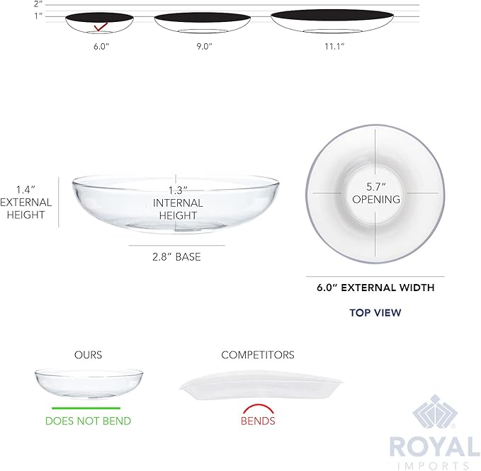 Royal Imports 6" Clear Plastic Saucer Plant Drip Tray, Low Pie Plate, Floral Flower Dish, Wedding, Party, Home and Holiday Decor, 6 Pack