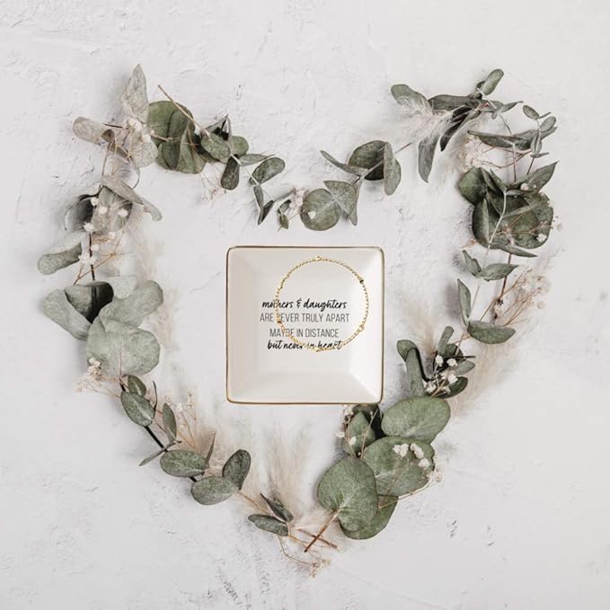 Simply Charmed Gift from Daughter or Mother's Day or Birthday Gift Between Mom and Daughter - Ceramic Jewelry Ring Dish or Tray