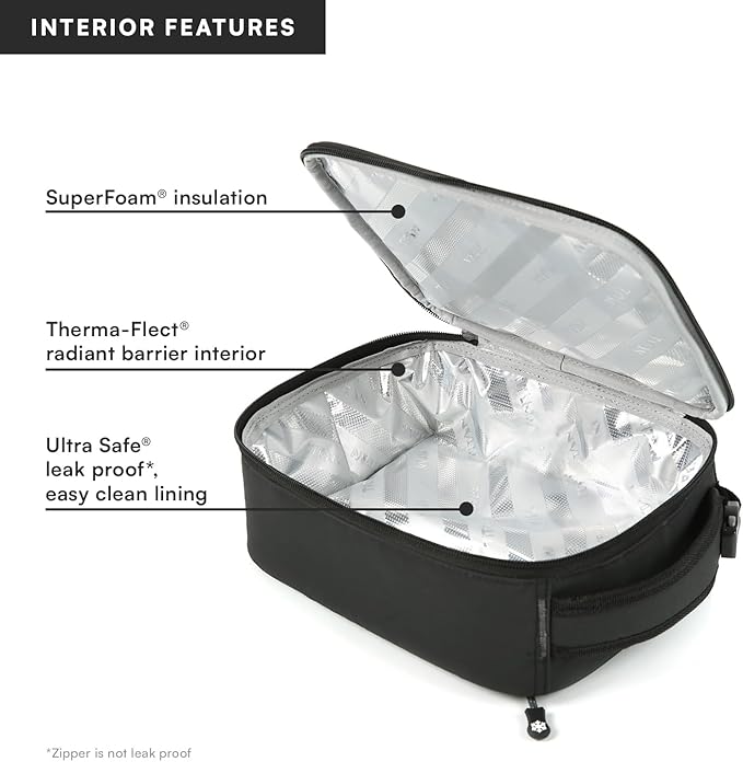 Titan Fridge Cold Upright Lunch Box With 2 250g Ice Walls®, Black Ice