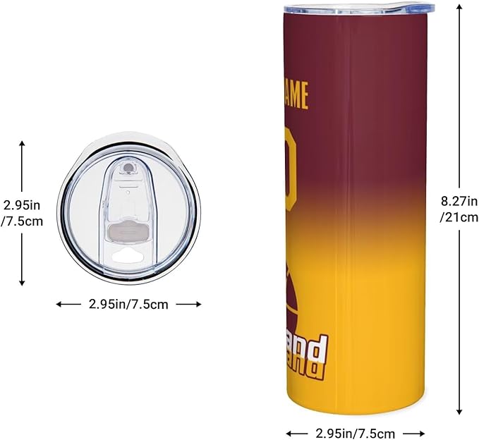 Custom Tumblers Stainless Steel Cup Personalized Basketball Insulation Travel Mug Add Your Name Number 20 oz Fans Gift for Men Women