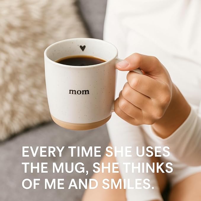 UnBoxMe Mom Heart Mug - Heartfelt Mother's Day Gift | Sentimental Coffee Cup for Mom, Grandma | Minimalist Ceramic Design with Subtle Heart | Dishwasher Safe