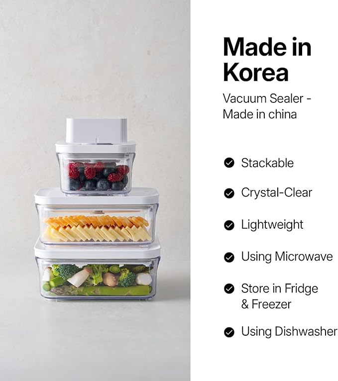 VAKUEN Premium Airtight Food Storage Containers, Mini Rectangular 2pc/set(0.53qt), Smart One-Click Seal Lid, No Hinges, 100% Leak Proof, BPA-FREE, Dishwasher, Freezer & Microwave Safe