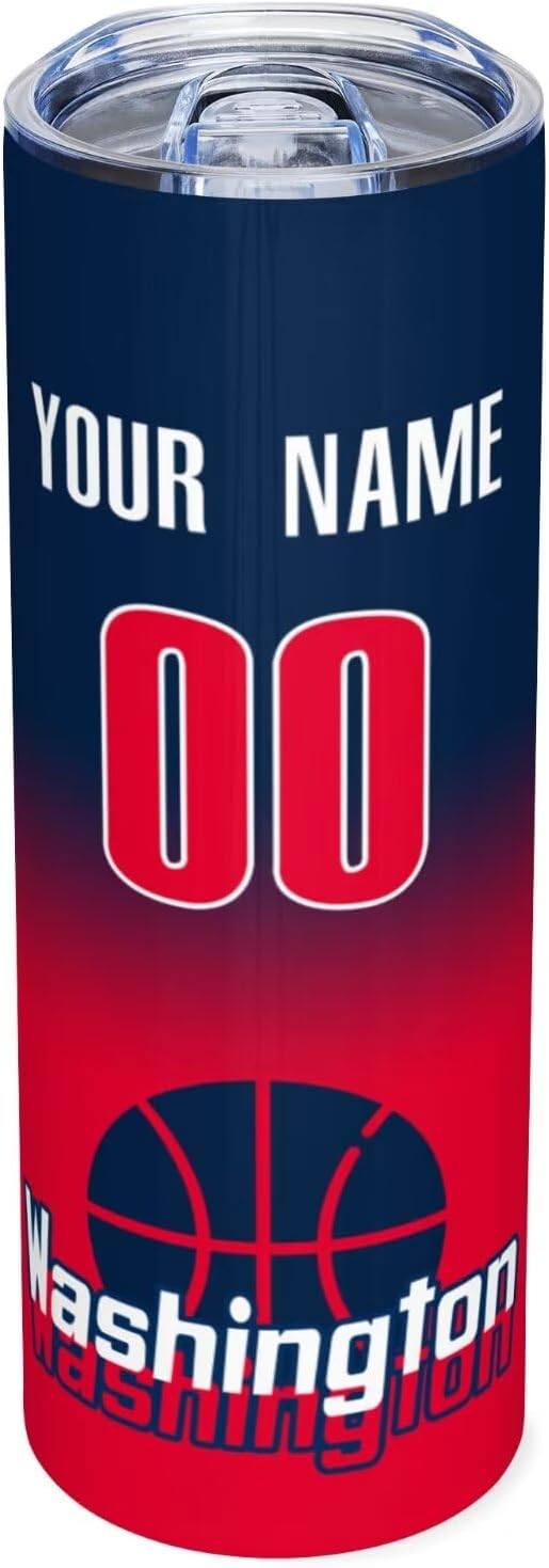 Custom Tumblers Stainless Steel Cup Personalized Basketball Insulation Travel Mug Add Your Name Number 20 oz Fans Gift for Men Women