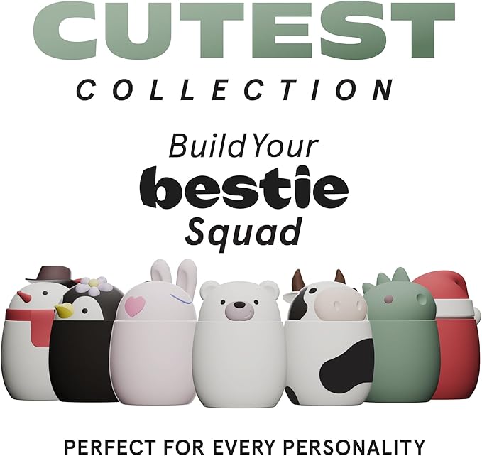 Bestie Foodie Kids Insulated Food Jar – Cute Character Lunch Container for Children, BPA-Free Stainless Steel, Leakproof & Vacuum Sealed, Keeps Food Hot or Cold, Easy to Clean, 16oz