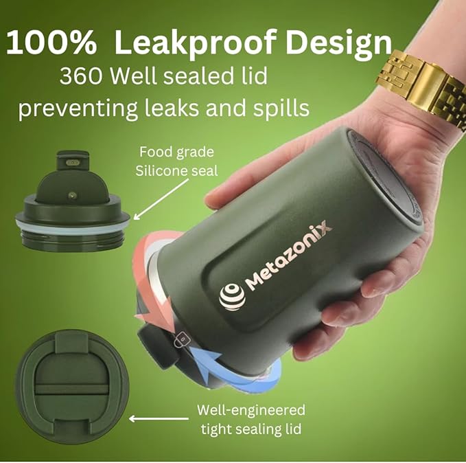 Travel Coffee Mug -17oz Stainless Steel Coffee Mug - Spill Proof Leak Proof - Insulated With Lid - BPA Free (Army Green)