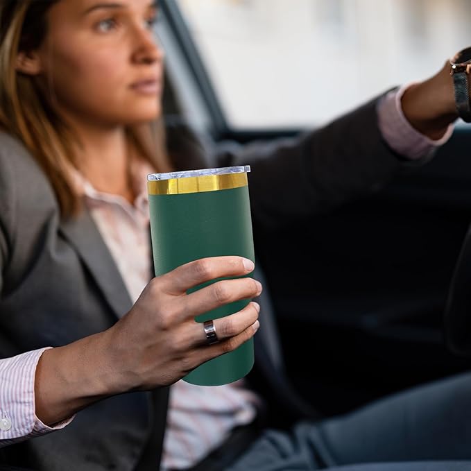 20 oz Tumbler Stainless Steel Tumbler with Lid and Straw, Double Wall Vacuum Insulated Travel Coffee Mug for Laser Engrave, Powder Coated Cups for Hot and Cold Drinks (Army Green,1 pack)