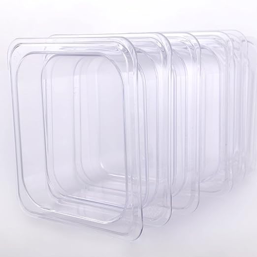 6-Pack Food Pan 1/6 Size Clear Polycarbonate Food Pans 6" Deep Commercial Hotel Pans for Party, Restaurant, Hotel