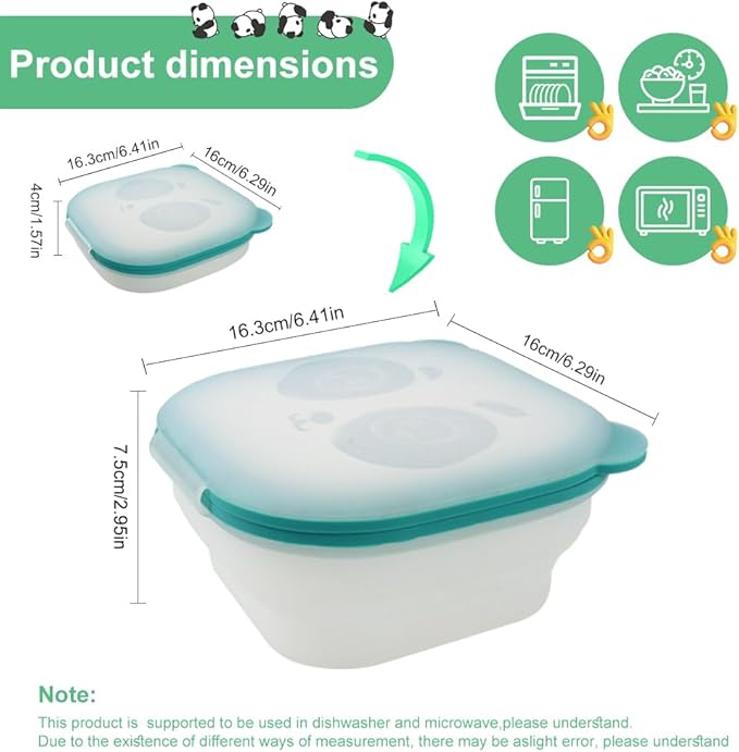 Refrigerator Fresh-Keep Containers 32oz - Freezer-Safe - Collapsible, Magnetic Leakproof Seal & Panda Window Design, BPA-Free, Store Soup, Sauce, Leftovers - Microwave & Dishwasher Safe