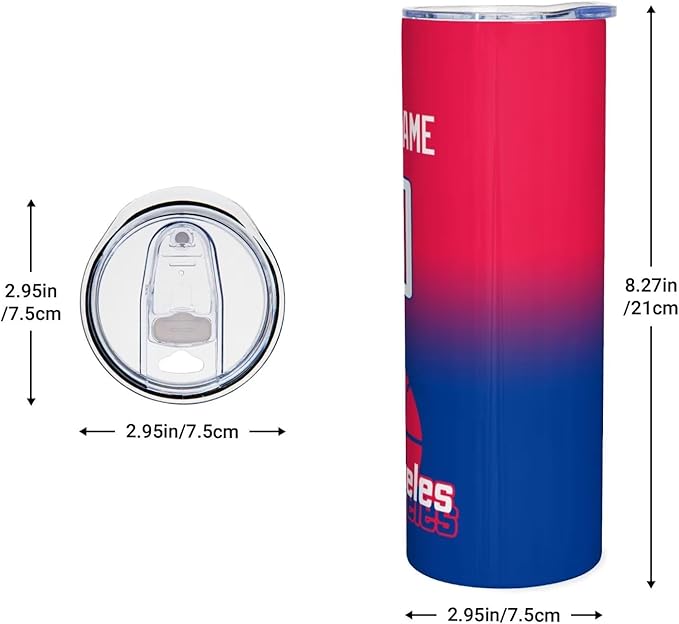 Custom Tumblers Stainless Steel Cup Personalized Basketball Insulation Travel Mug Add Your Name Number 20 oz Fans Gift for Men Women