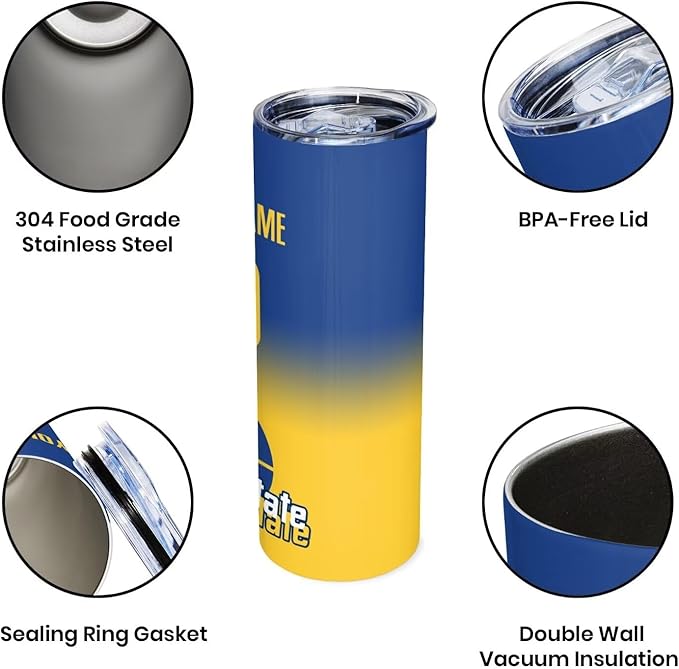 Custom Tumblers Stainless Steel Cup Personalized Basketball Insulation Travel Mug Add Your Name Number 20 oz Fans Gift for Men Women