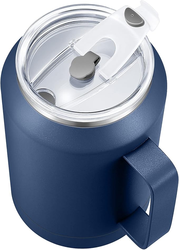 Zenbo 32 oz Mug Tumbler – Stainless Steel Vacuum Insulated Mug with Handle,Lid and Straw,Keeps Drinks Cold up to 36 Hours – Sweat-Proof Body, Dishwasher Safe