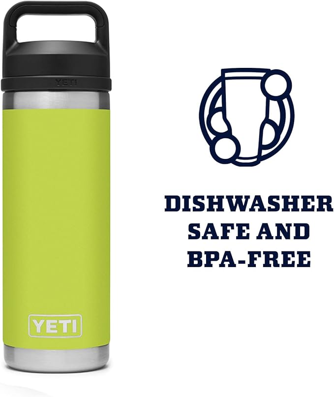 YETI Rambler 18 oz Bottle, Vacuum Insulated, Stainless Steel with Chug Cap, Chartreuse