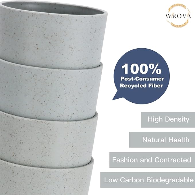 Wheat Straw Cups 8 PCS Good Alternative to Plastic Reusable Cups 20 oz Unbreakable Drinking Cup Reusable Dishwasher Safe Water Plastic Glasses Light Grey