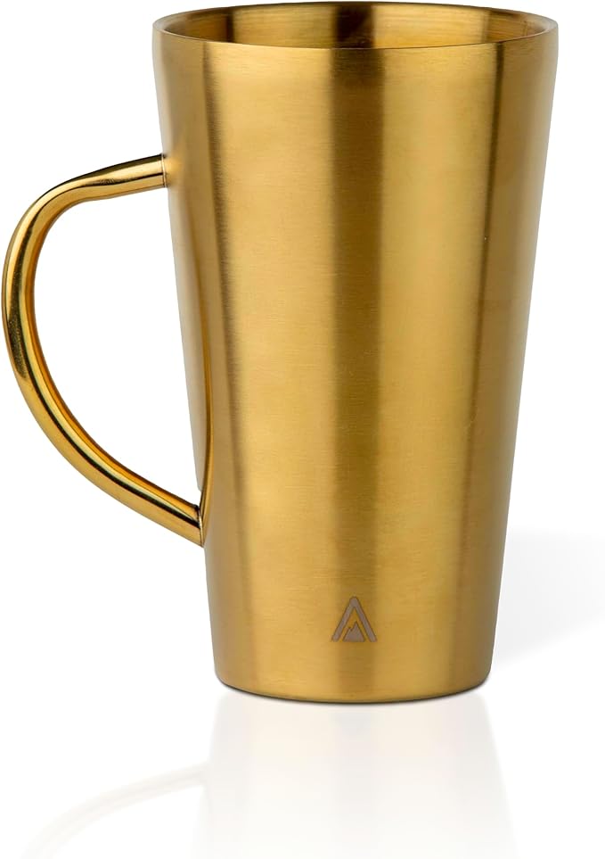 BigBak - 12oz Stainless Steel Mugs with Handle - 2-Pack, Double Wall Insulated Coffee Cups for Camping, Travel & Home