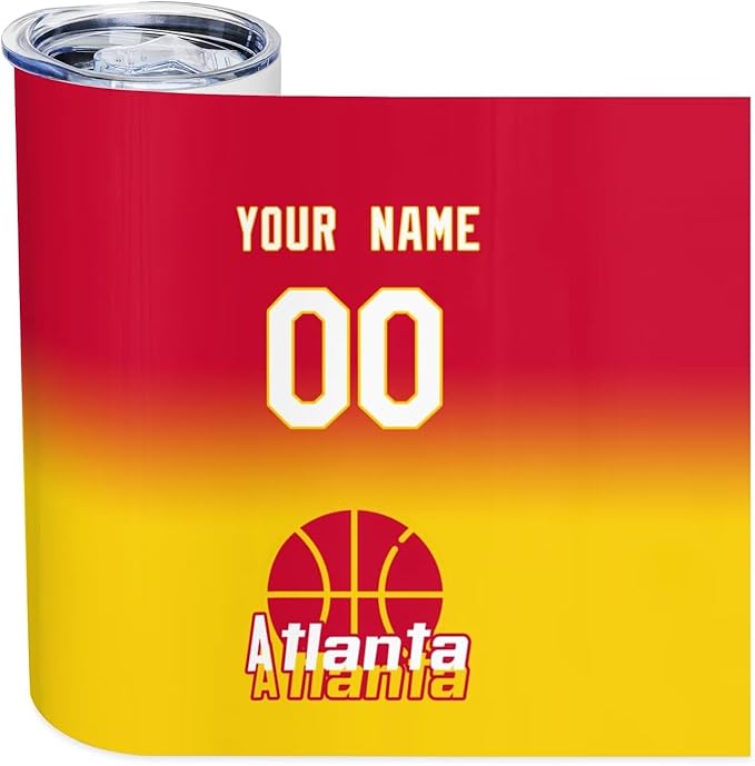 Custom Tumblers Stainless Steel Cup Personalized Basketball Insulation Travel Mug Add Your Name Number 20 oz Fans Gift for Men Women