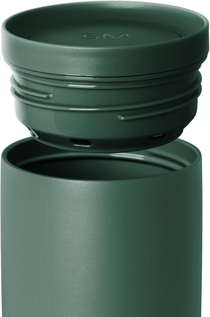 Simple Modern Travel Coffee Mug Tumbler with 360° Lid | Ceramic-Lined Insulated Stainless Steel Cold Brew Iced Coffee Cup Thermos | Gifts for Women Men Her Him | Voyager Signature | 16oz | Forest