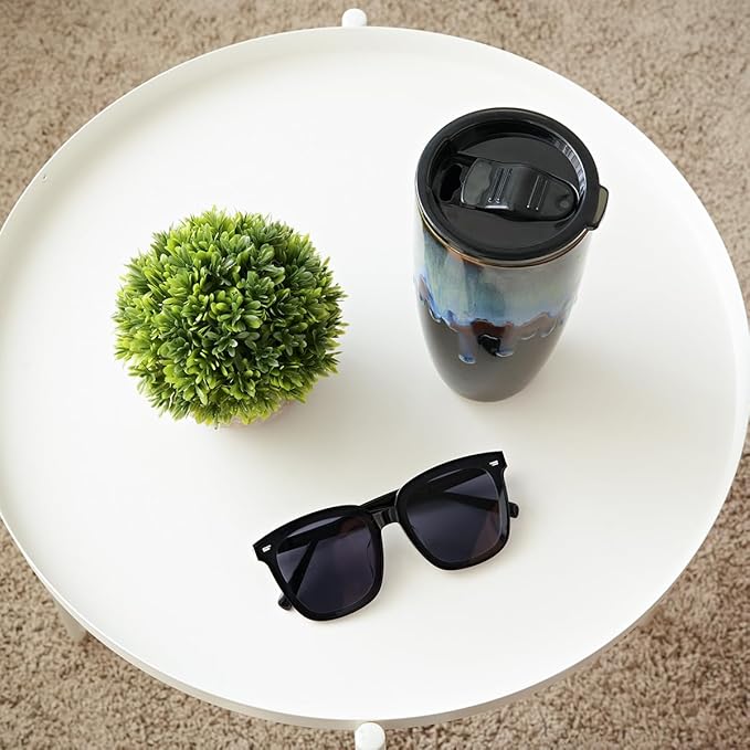 Bosmarlin Ceramic Travel Coffee Mug with Lid, 21 oz, Portable Coffee Cup for Car Cup Holder, Microwave and Dishwasher Safe, Reactive Glaze