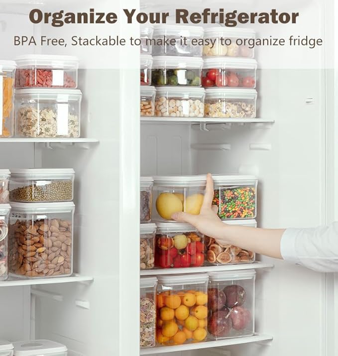 Pop Container Set, 3 Pcs Airtight Food Storage Containers with Lids for Kitchen Pantry Organization and Storage, 3.4Qt, 2.1Qt, 1.2Qt