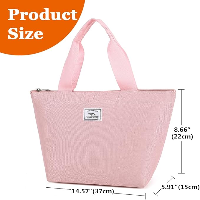 XQXA Lunch Bag Reusable Insulated Cooler Water Resistant Lunch Box Adult Tote Lunch Bag for Women/Men Work Picnic Beach or Travel