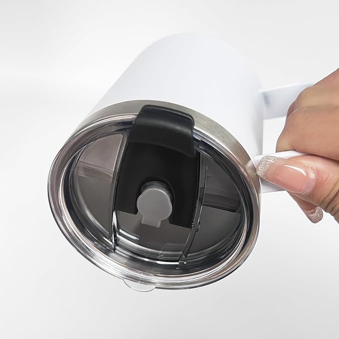 8pack 12oz Coffee Mug With Handle Bulk, Stainless Steel Insulated Travel Tumblers With,Double Wall Vacuum Camping Cup for Hot & Cold Drinks Tea (white)