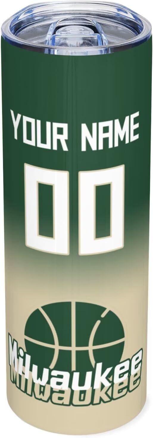 Custom Tumblers Stainless Steel Cup Personalized Basketball Insulation Travel Mug Add Your Name Number 20 oz Fans Gift for Men Women