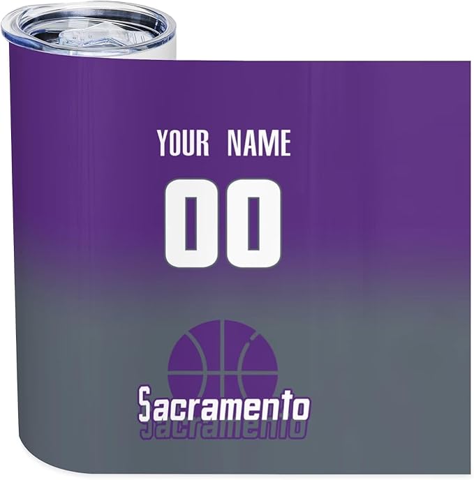 Custom Tumblers Stainless Steel Cup Personalized Basketball Insulation Travel Mug Add Your Name Number 20 oz Fans Gift for Men Women