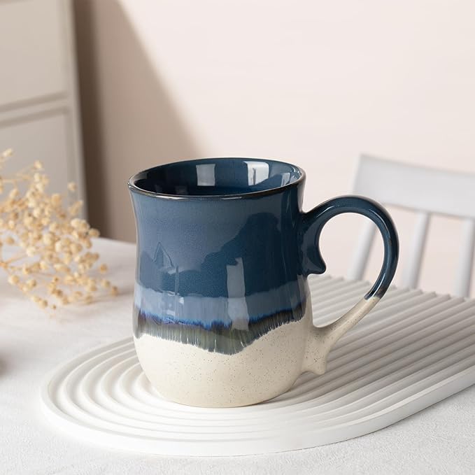 20 OZ Large Coffee Mugs, Ceramic Coffee Mug Big Tea Cups with a Large Handle for Office and Home, Microwave and Dishwasher Safe (20 OZ Deep Blue)