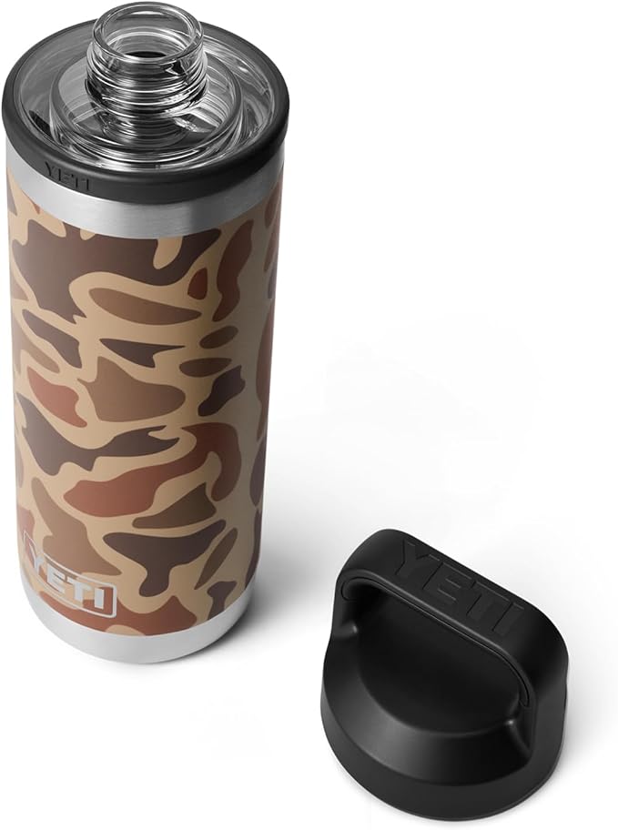 YETI Rambler 18 oz Bottle, Vacuum Insulated, Stainless Steel with Chug Cap, Wetlands Camo