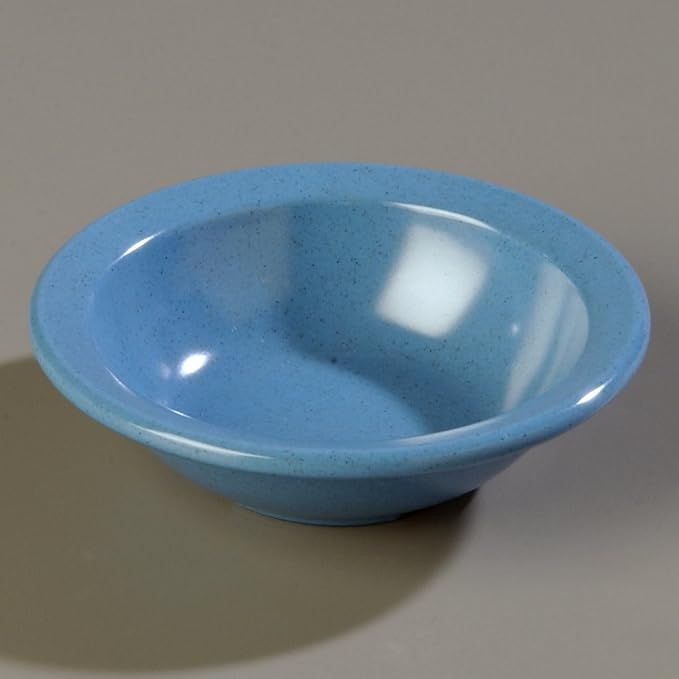 Carlisle FoodService Products Kingline Reusable Plastic Bowl Fruit Bowl with Rim for Home and Restaurant, Melamine, 4.75 Ounces, Sandshade, (Pack of 48)