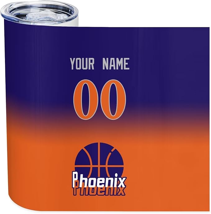 Custom Tumblers Stainless Steel Cup Personalized Basketball Insulation Travel Mug Add Your Name Number 20 oz Fans Gift for Men Women