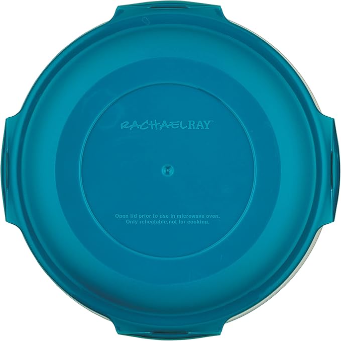 Rachael Ray Leak-Proof Nestable Container Food Storage Bin Set, 10-Piece, Clear with Teal Lids