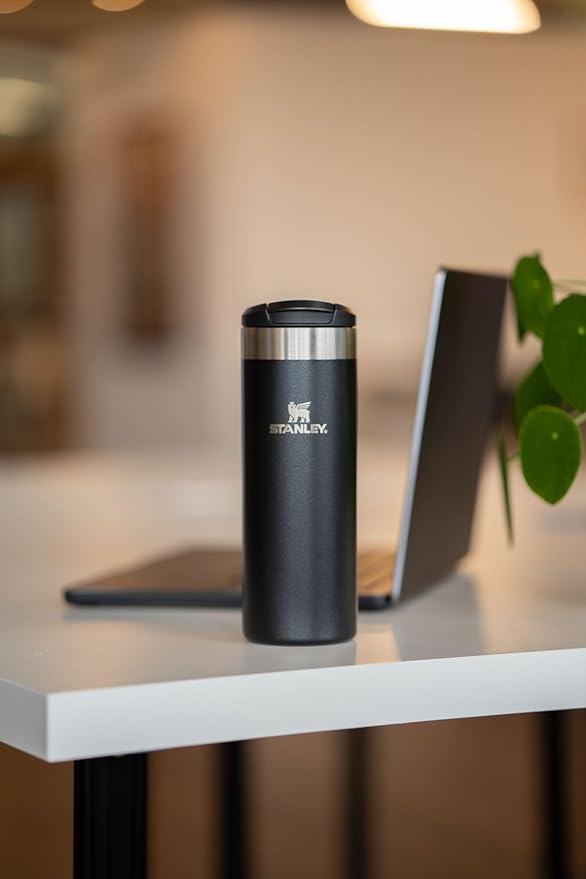 Stanley AeroLight Transit Bottle 16 oz | Locking Drink Through Lid | Leak Resistant Water Bottle or Coffee Travel Mug | Lightweight Insulated Stainless Steel | BPA-Free | Hammertone Green