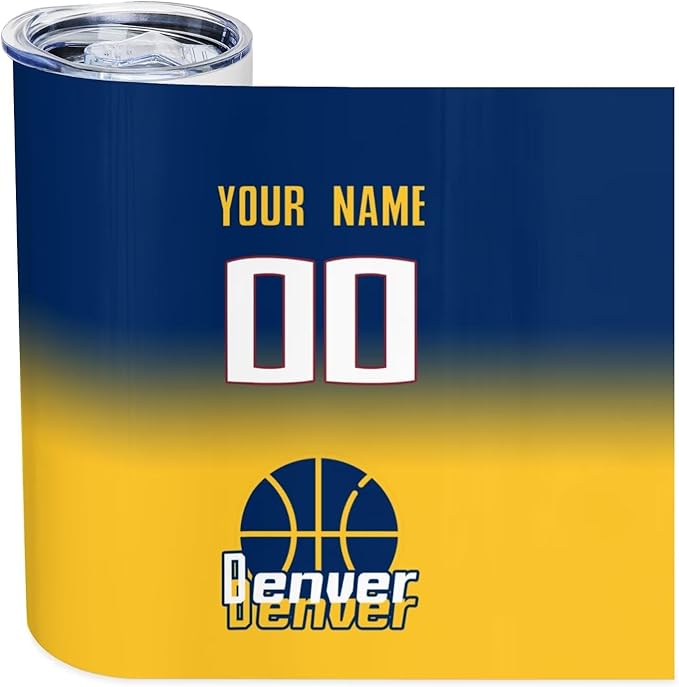 Custom Tumblers Stainless Steel Cup Personalized Basketball Insulation Travel Mug Add Your Name Number 20 oz Fans Gift for Men Women