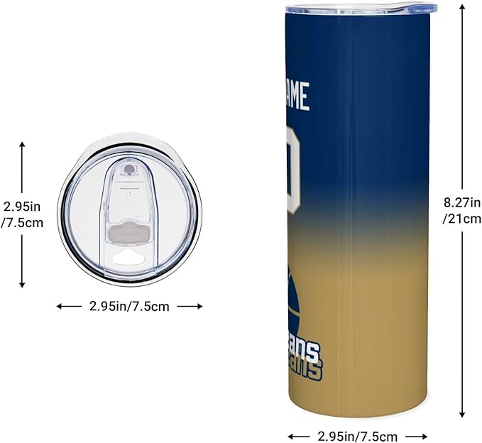 Custom Tumblers Stainless Steel Cup Personalized Basketball Insulation Travel Mug Add Your Name Number 20 oz Fans Gift for Men Women
