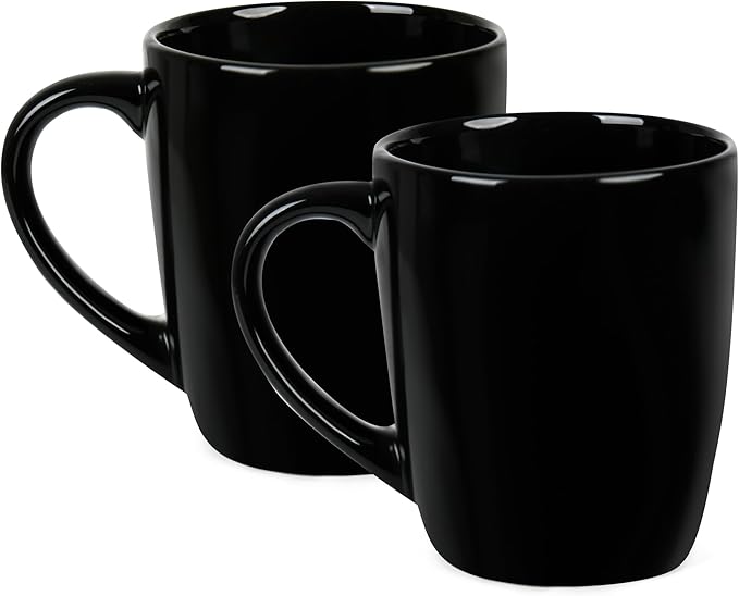 27OZ Extra Large Ceramic Coffee Mug, Jumbo Coffee Mugs, Big Tea Cups with a Large Handle for Office and Home set of 2 (Black)