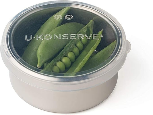 U Konserve Stainless Steel Round Food Storage Bento Box Container, Leak Proof Silicone Lid Dishwasher Safe - Plastic Free, 5oz