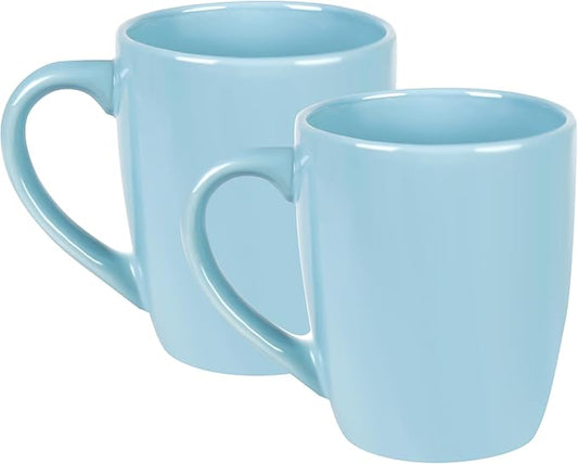 27OZ Extra Large Ceramic Coffee Mug, Jumbo Coffee Mugs, Big Tea Cups with a Large Handle for Office and Home set of 2 (Light blue)