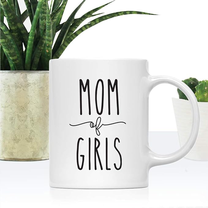 Andaz Press Mother's Day 11oz. Ceramic Coffee Tea Mug Gift for Mom, Mom of Girls, 1-Pack