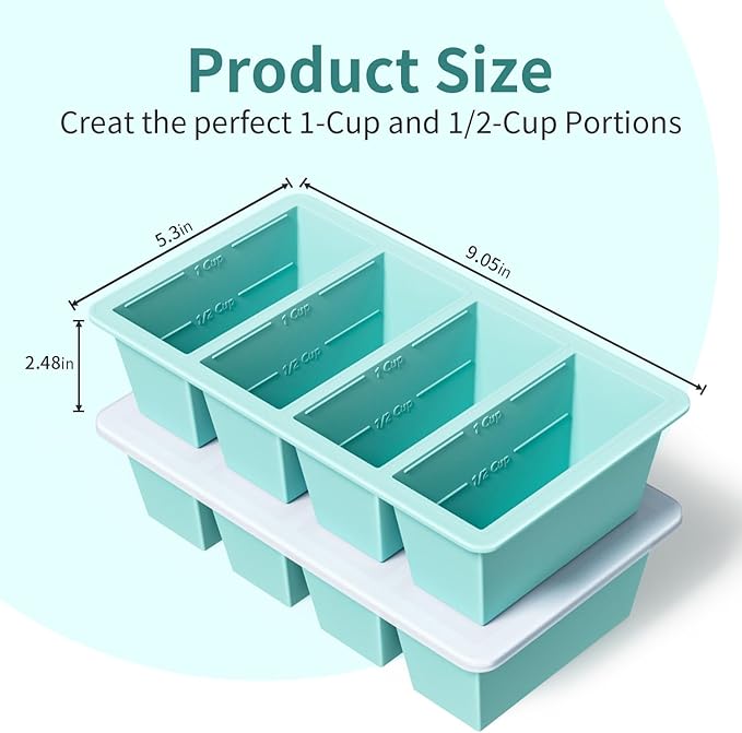Silicone Freezer Tray for Sauce Cube: GGOW Silicone Freezing Tray for Broth Soup Storage - Freeze 250mL 125mL Souped Portion